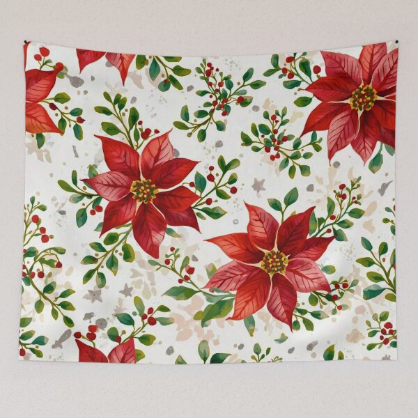 Item preview, Red Tinsel Poinsettia Flower Pattern designed and sold by shaang.