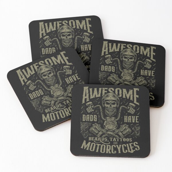 Item preview, Awesome Dads Have Beards Tattoos and Motorcycles Biker Dad designed and sold by JRRTs.