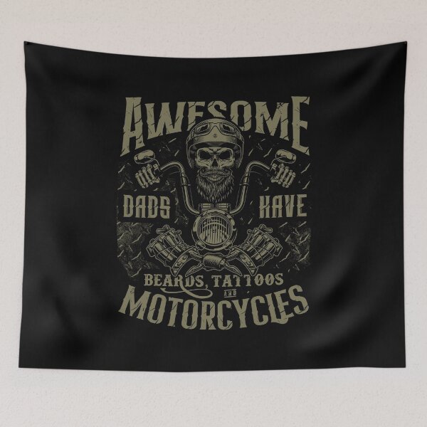 Item preview, Awesome Dads Have Beards Tattoos and Motorcycles Biker Dad designed and sold by JRRTs.