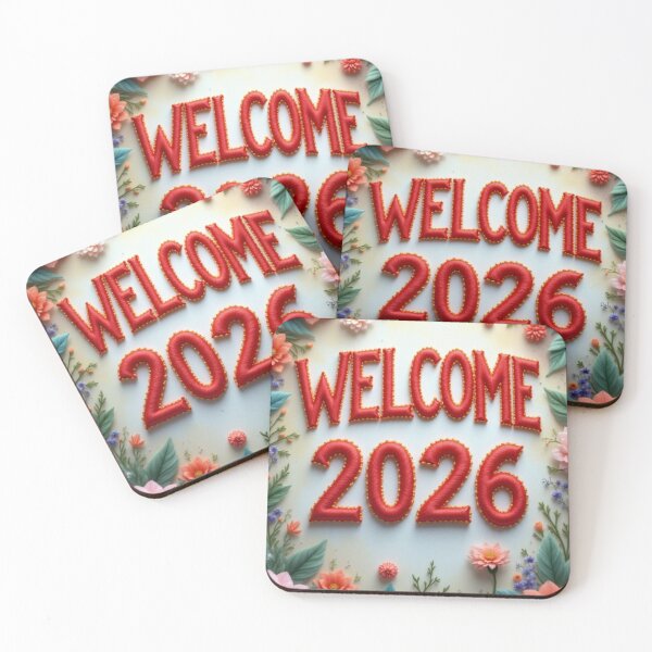 Item preview, Welcome 2026 Embroidered Floral Art – Elegant New Year Celebration designed and sold by MiraLumeStudio.