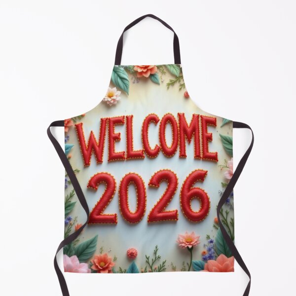 Item preview, Welcome 2026 Embroidered Floral Art – Elegant New Year Celebration designed and sold by MiraLumeStudio.