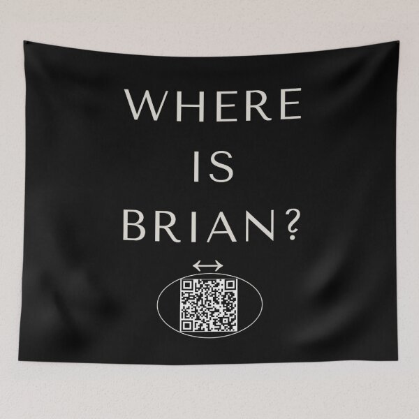 Item preview, Where Is Brian? ✨—✨ Classic French Learners Of English Joke with QR Answer - light for darker backgrounds designed and sold by WheelieGdArt.