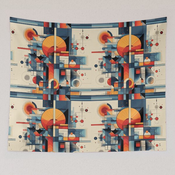Item preview, Bauhaus Belonging - Geometric Shapes Linear Modern Art designed and sold by Mermaid's Whimsy.