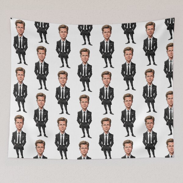 Item preview, Funny caricature of Brad Pitt designed and sold by vectorlove.