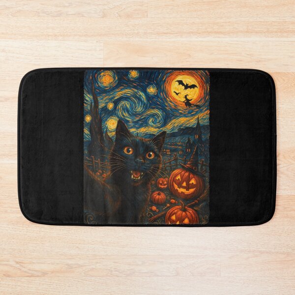 Item preview, Halloween Black Cat Selfie Cat Lovers Van Gogh Starry Night Men Women Kids designed and sold by TyrelKoch.