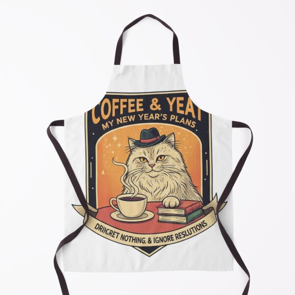 Item preview, Funny New Year Coffee Cat Retro Aesthetic T-Shirt - Coffee and Yet My New Year's Plans Gift designed and sold by MonaRose_Art.