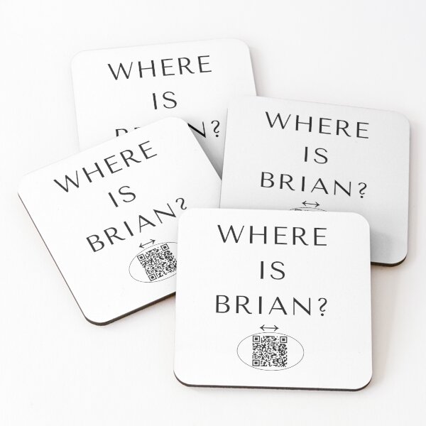 Item preview, Where Is Brian? ✨—✨ Classic French Learners Of English Joke with QR Answer - dark for lighter backgrounds designed and sold by WheelieGdArt.
