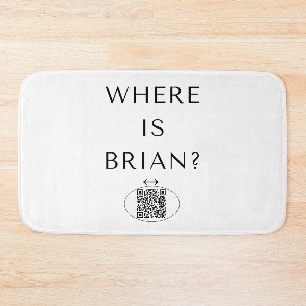 Item preview, Where Is Brian? ✨—✨ Classic French Learners Of English Joke with QR Answer - dark for lighter backgrounds designed and sold by WheelieGdArt.