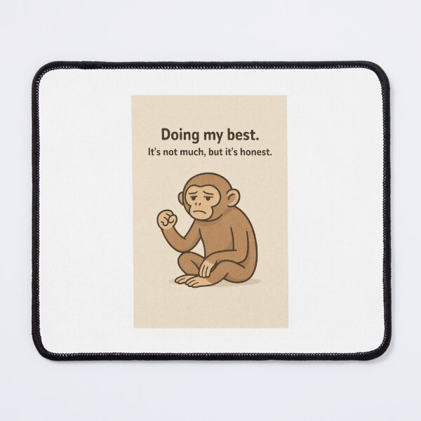 Item preview, Doing My Best — Gutsick Gibbon Burnout Acceptance Illustration designed and sold by WhimsyByPaul.redbubble.com.