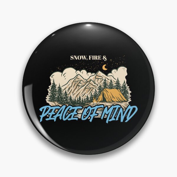 Item preview, Snow Fire & Peace of Mind – Winter Camping Adventure Mountain Tee designed and sold by FusionTeeDesign.