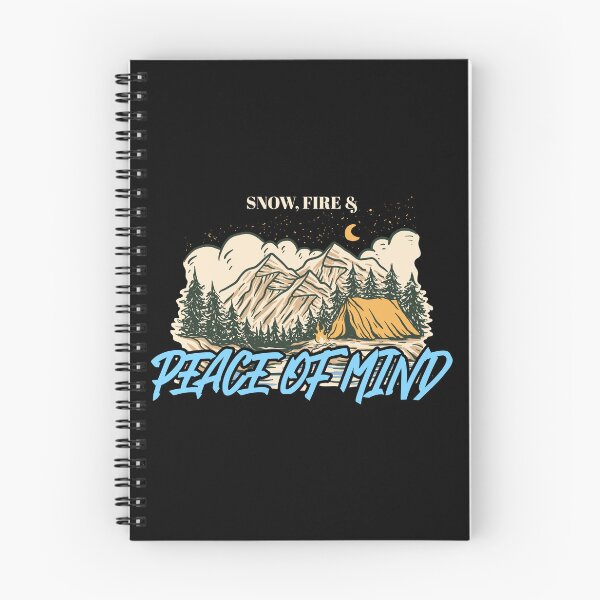 Item preview, Snow Fire & Peace of Mind – Winter Camping Adventure Mountain Tee designed and sold by FusionTeeDesign.