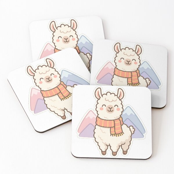 Artikelvorschau, Chibi Happy Llama Sticker entworfen und verkauft von StickMint.