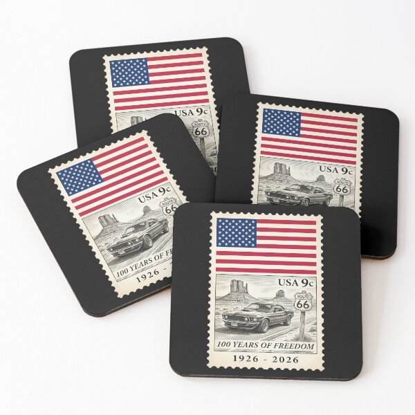 Artikelvorschau, Route 66 Jubiläumsflagge der USA: 100. Jahrestag 1926–2026 – Amerikanische Muskelkraft entworfen und verkauft von G350.