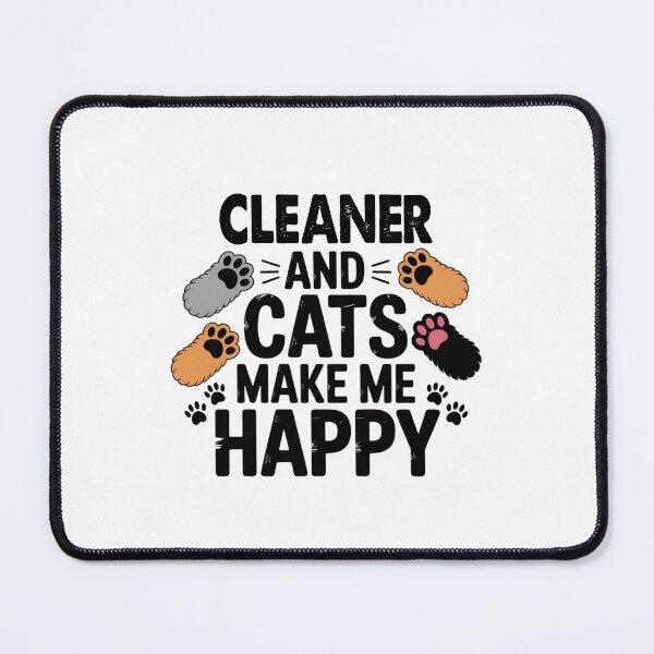 Item preview, Cleaner And Cats Make Me Happy - Funny Cleaner Cats Lover designed and sold by Oussinc.