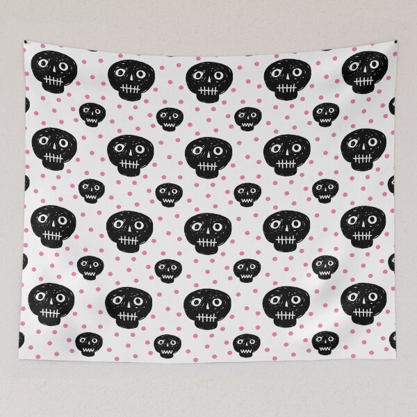 Item preview, Skull & Dots Retro Pattern Tee designed and sold by PSYNOVA.