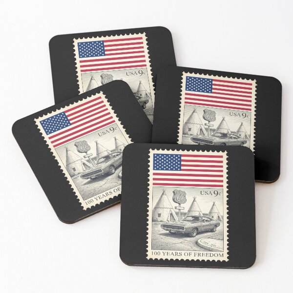 Item preview, Route 66 Centennial Wigwam Stamp: 100th Anniversary 1926-2026 Muscle Car designed and sold by G350.