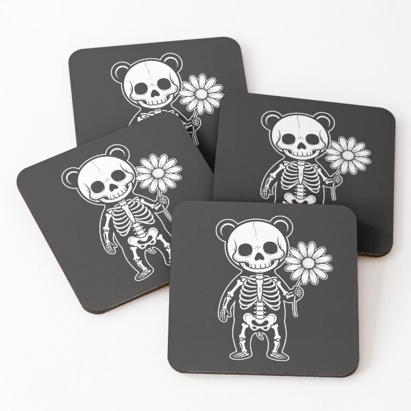 Item preview, Cute Skeleton Bear with Daisy designed and sold by menna-mohamed.