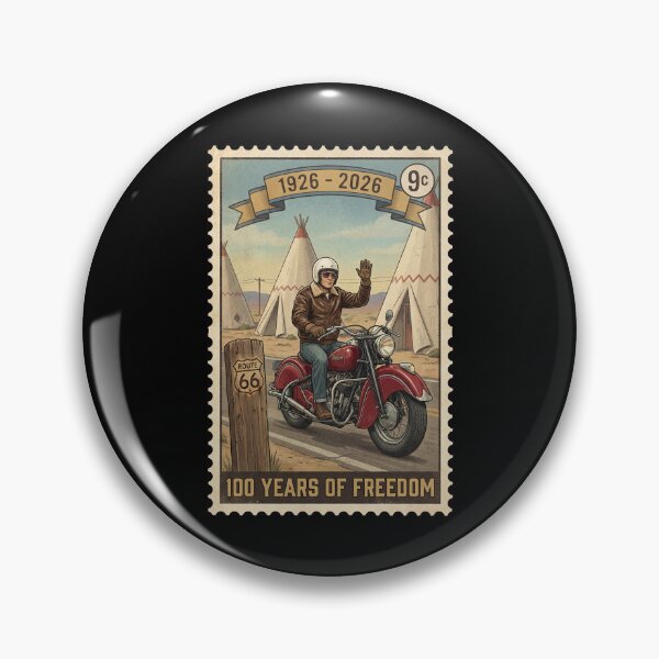 Item preview, Route 66 Centennial Vintage Biker: 100th Anniversary 1926-2026 Red Motorcycle designed and sold by G350.