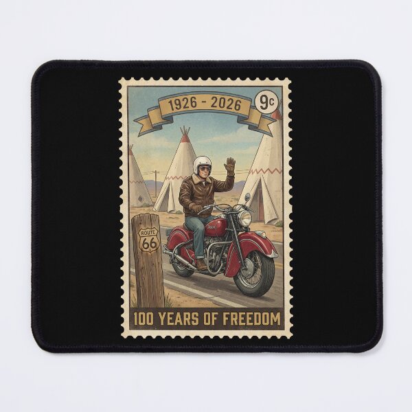 Item preview, Route 66 Centennial Vintage Biker: 100th Anniversary 1926-2026 Red Motorcycle designed and sold by G350.