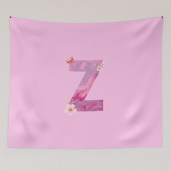 Item preview, Pink Floral Letter Z| Monogram Elegant Design with Butterfly & Cherry Blossoms | Personalized Alphabet Art designed and sold by MilabArt.