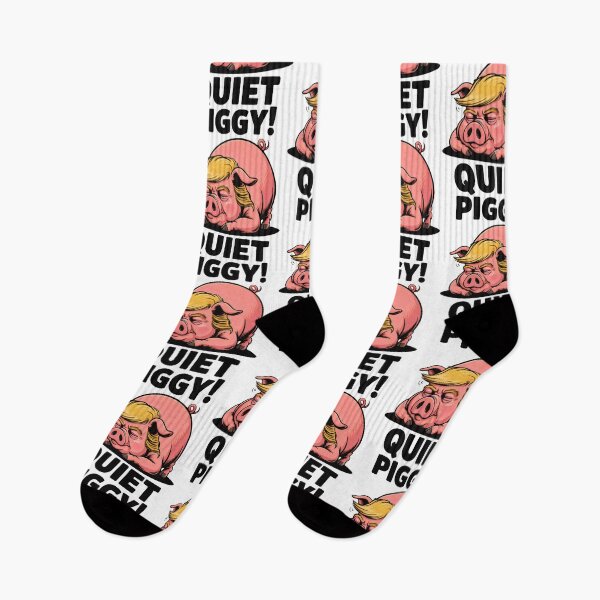 Item preview, Quiet Piggy Sleepy Pig Anti-Trump Funny Political Cartoon designed and sold by EthosWear.