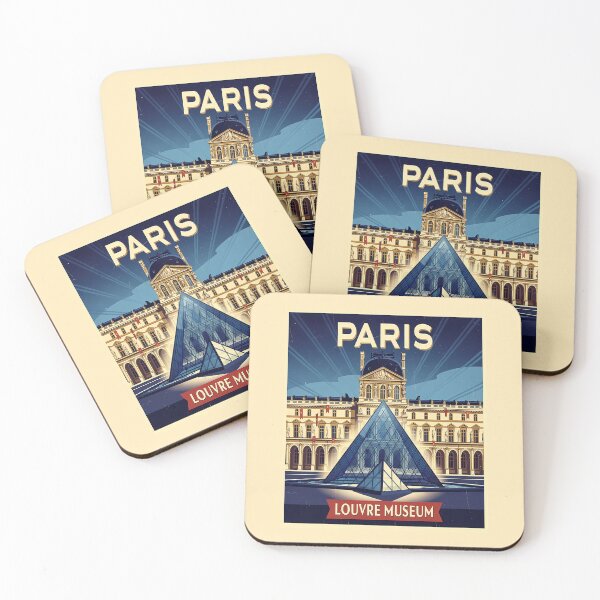 Item preview, Paris Louvre Museum Travel Poster Glass Pyramid Retro France Art Deco Museum Art designed and sold by sky11PP.