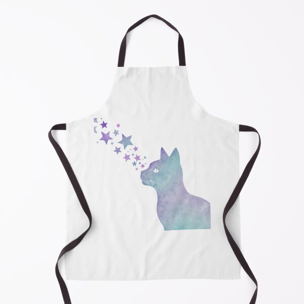 Item preview, Cat silhouette with colorful stars flowing from its mouth creates a whimsical atmosphere in a dreamy setting designed and sold by SpaceartLilu.