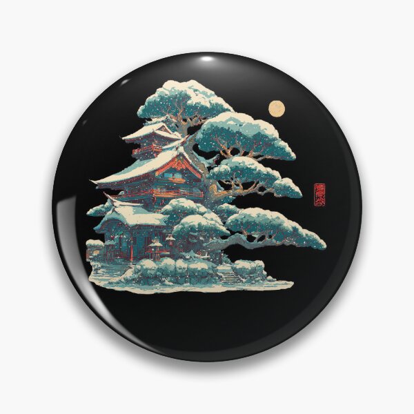 Item preview, Vintage Christmas Cozy Japanese Temple designed and sold by BeeFreeStudio.