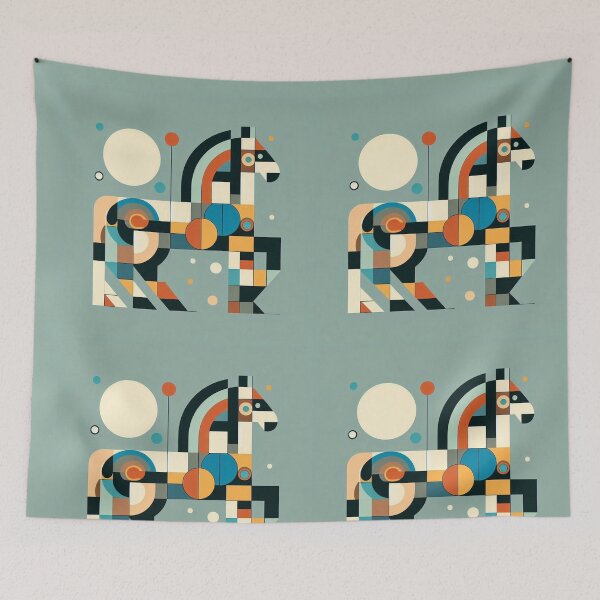 Item preview, Bauhaus Stallion Under The Sun - Geometric Shapes Linear Modern Art designed and sold by Mermaid's Whimsy.