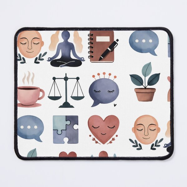 Item preview, Creative illustration showcasing self-care activities for mental health support and emotional well-being designed and sold by SpaceartLilu.