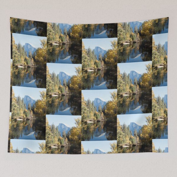 Item preview, Yosemite National Park Half Dome in river reflection: Yosemite National Park Half Dome with Fall Colors & River Reflection designed and sold by PIXEL POP DESIGNS - Beyond the Norm!.