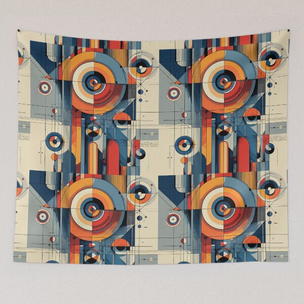 Item preview, Bauhaus Dialed In - Geometric Shapes Linear Modern Art designed and sold by Mermaid's Whimsy.