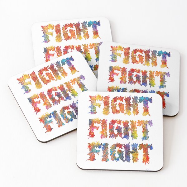 Item preview, FIGHT FIGHT FIGHT - Energy boost typography - A burst of color and courage designed and sold by Greenwald Gallery.