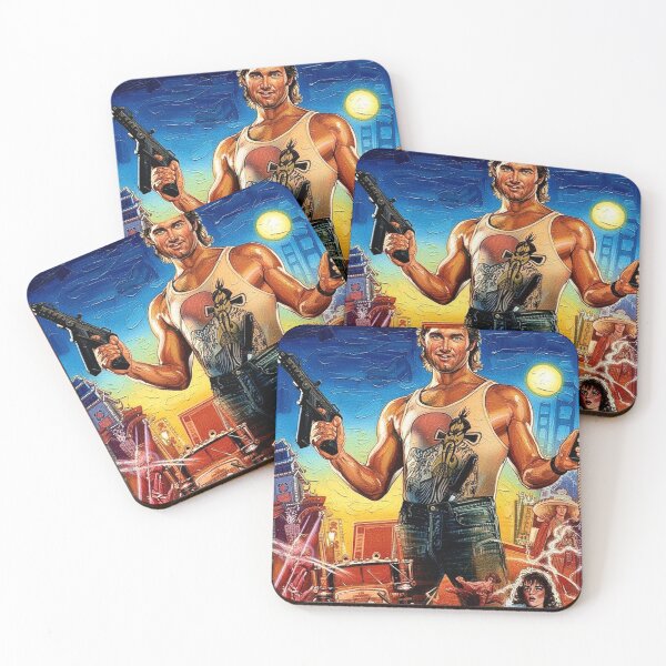 Item preview, White Tank Top Hero Two Guns Art | Giant Green Hands Chinatown Painting | Fiery 80s Cult Film Poster designed and sold by Art's Diner.
