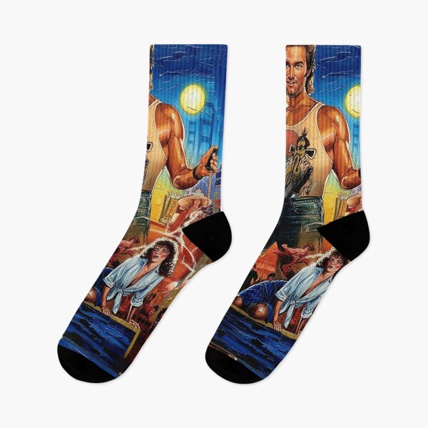 Item preview, White Tank Top Hero Two Guns Art | Giant Green Hands Chinatown Painting | Fiery 80s Cult Film Poster designed and sold by Art's Diner.