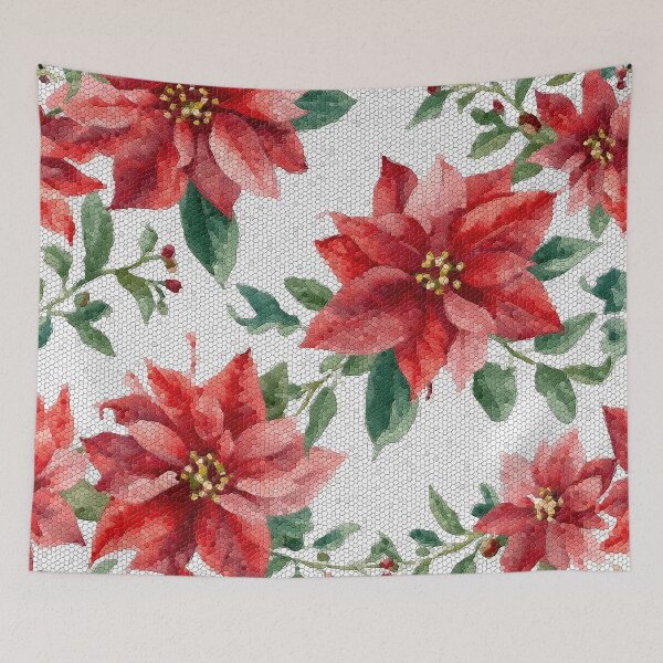 Item preview, Tiled Christmas Flower Pattern designed and sold by shaang.