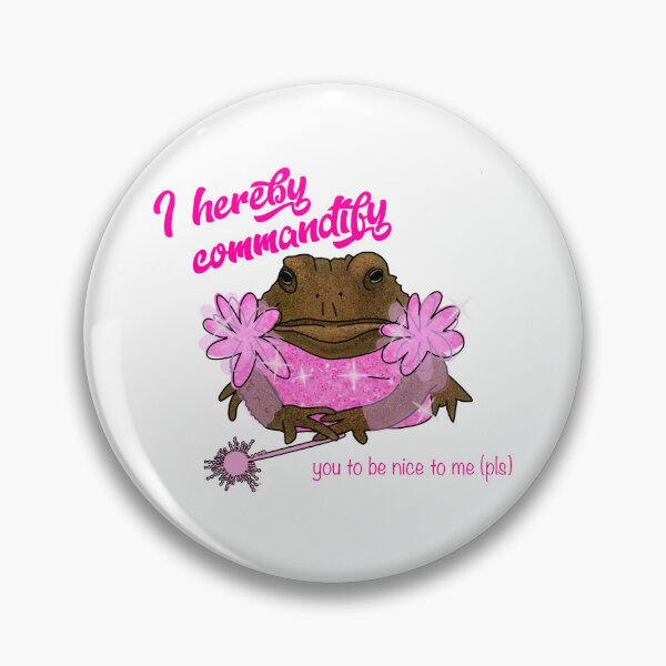 Item preview, I Hereby Commandify You Toad Sticker | Glinda Pink Gown Frog Decal | Cute Funny Wicked Meme Quote Merch designed and sold by Petersen Arts.