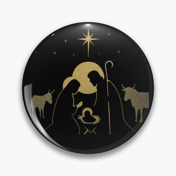 Item preview, Nativity Silhouette in Gold Halo – Sacred Christmas Night designed and sold by GardenReign.