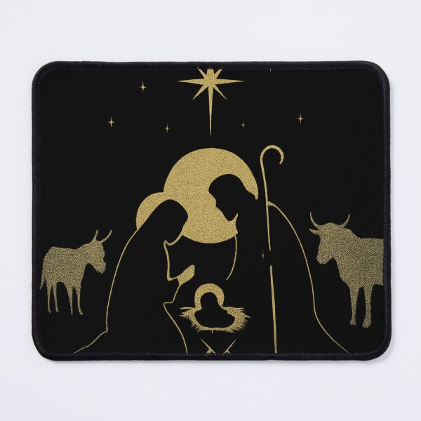Item preview, Nativity Silhouette in Gold Halo – Sacred Christmas Night designed and sold by GardenReign.