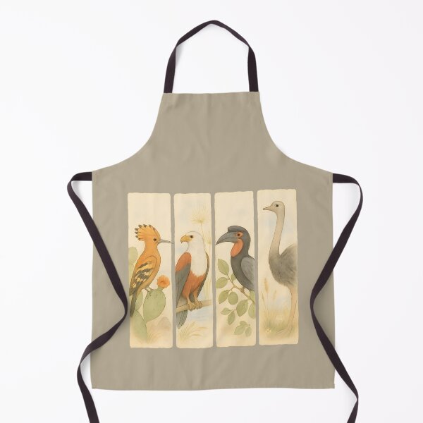 Item preview, Vintage Watercolor African Birds – Hoopoe, Fish Eagle, Hornbill & Ostrich (Set of Four Panels) designed and sold by MvuuStudio.