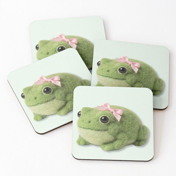 Item preview, Midori the Coquette Frog (Needle Felt Plushcore) designed and sold by Velvet Studio | Sailguga.