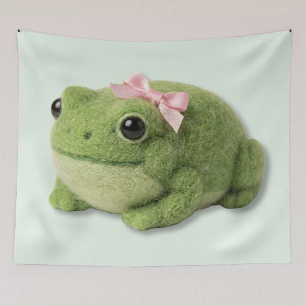 Item preview, Midori the Coquette Frog (Needle Felt Plushcore) designed and sold by Velvet Studio | Sailguga.