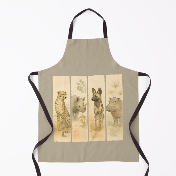 Item preview, Wild Hearts – Cheetah, Rhino, African Wild Dog & Hippo in Soft Watercolour Panelsanels designed and sold by MvuuStudio.