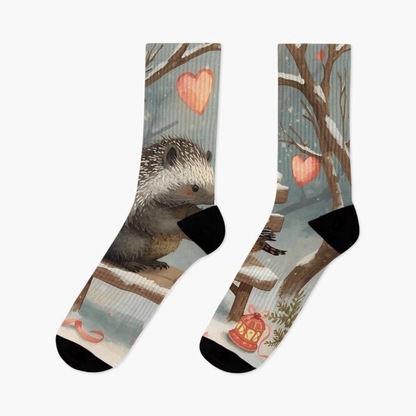 Item preview, Valentine’s Porcupine & Finch Couple • Whimsical Heart Charm Prep Art designed and sold by WildlifeWhimsy.