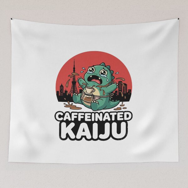Item preview, Caffeinated Kaiju Funny Cartoon Mascot for Coffee and Monster Lovers designed and sold by chattsuede.