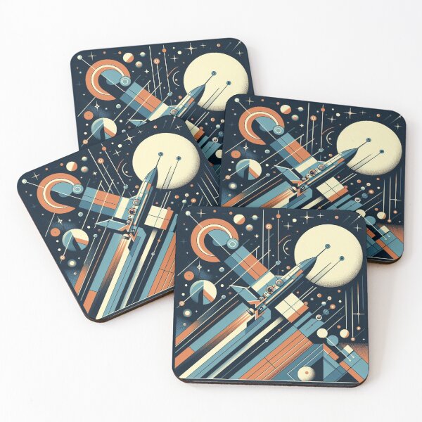 Item preview, Bauhaus Beyond Earth - Geometric Shapes Linear Modern Art, Space, Beyond, Starship, Stars designed and sold by Mermaid's Whimsy.