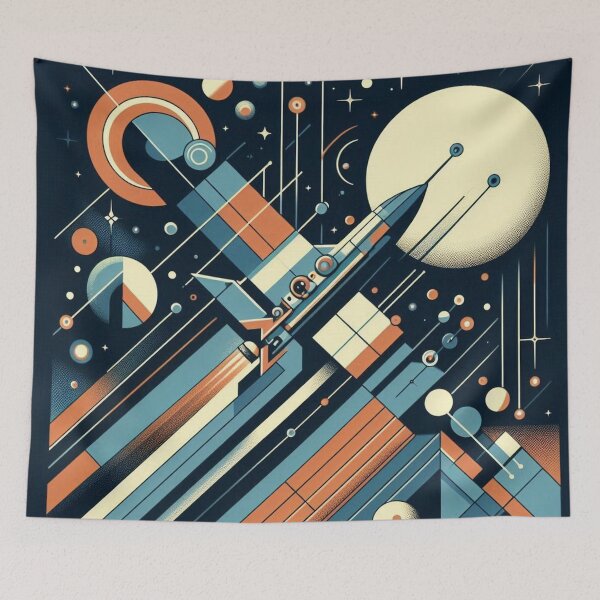 Item preview, Bauhaus Beyond Earth - Geometric Shapes Linear Modern Art, Space, Beyond, Starship, Stars designed and sold by Mermaid's Whimsy.