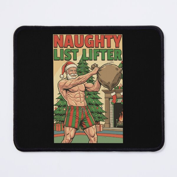 Item preview, Naughty List Lifter - Buff Santa Muscle Daddy Christmas Gym Workout designed and sold by muscledaddies.