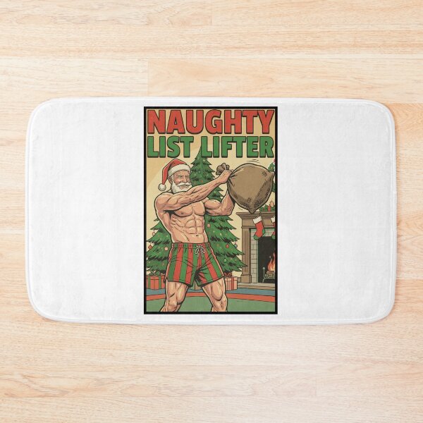 Item preview, Naughty List Lifter - Buff Santa Muscle Daddy Christmas Gym Workout designed and sold by muscledaddies.
