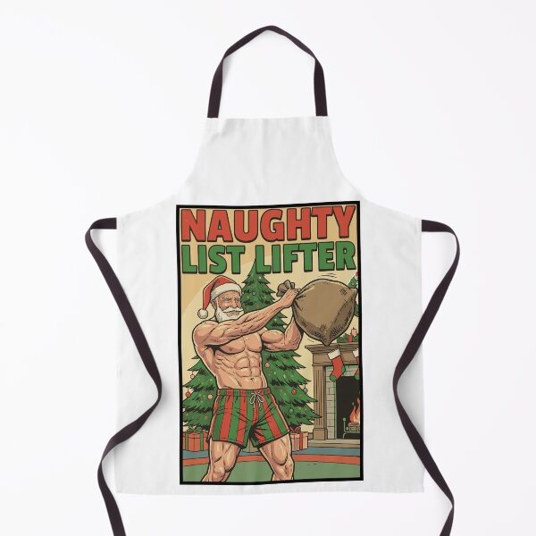 Item preview, Naughty List Lifter - Buff Santa Muscle Daddy Christmas Gym Workout designed and sold by muscledaddies.